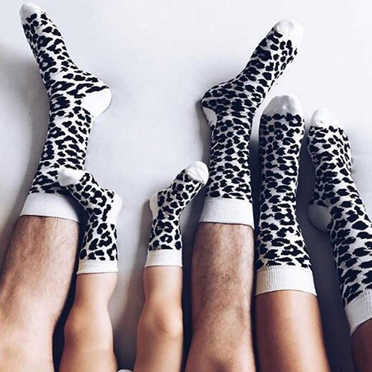 Parent-child Socks Leisure Men Women Children Leopard Socks Cotton Crew Socks